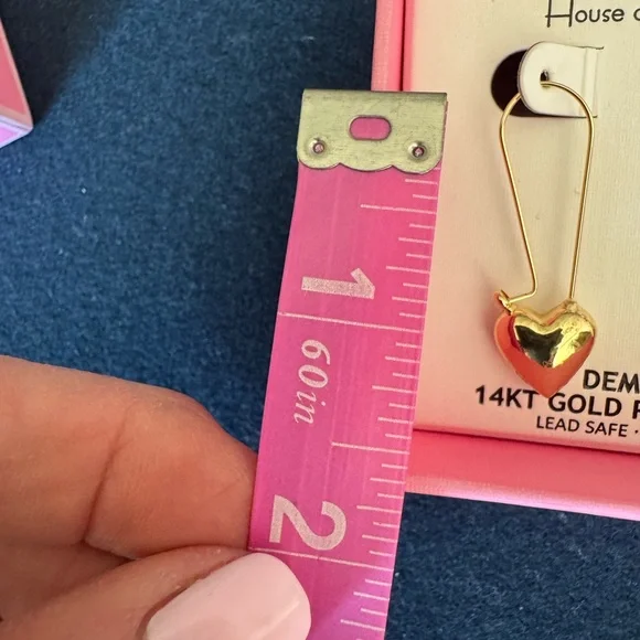 House of Harlow 1960  14Karat Gold Plated Heart Earrings - Picture 3 of 8